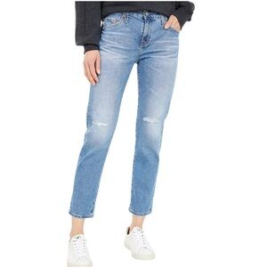 AG Ex Boyfriend Slouchy Slim High Rise Ankle Distressed Jeans 30